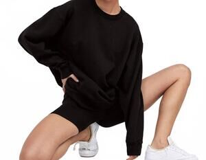 NEW MATE women's fleece oversized sweatshirt in black